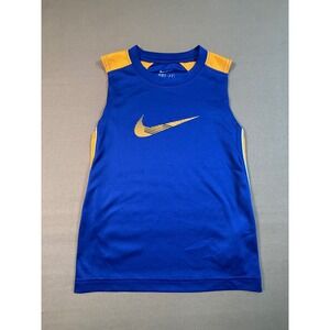 Nike Dri-FIT Tank Top Kids Boys 7 L Blue Orange Sleeveless Athletic